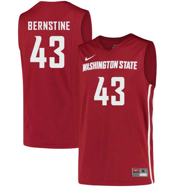 Men #43 Drick Bernstine Washington State Cougars College Basketball Jerseys Sale-Crimson